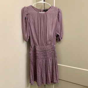 Current Air Purple Leopard Print Pleated Dress - S